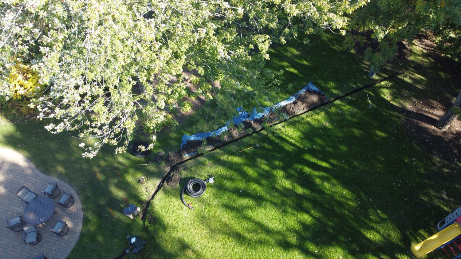 Yard drainage install by Durane’s Landscaping